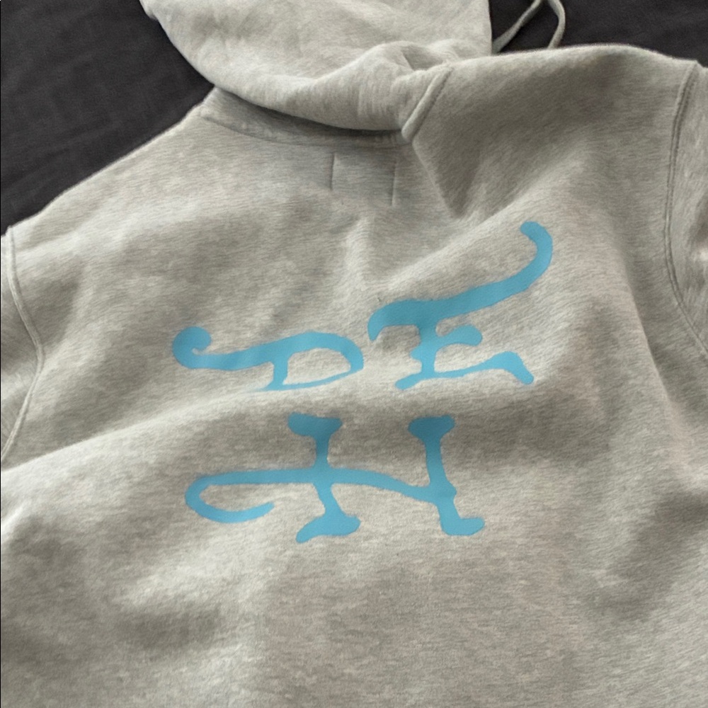 Ed Hardy Gray Hoodie with Skull and Floral Design - Picture 2 of 3
